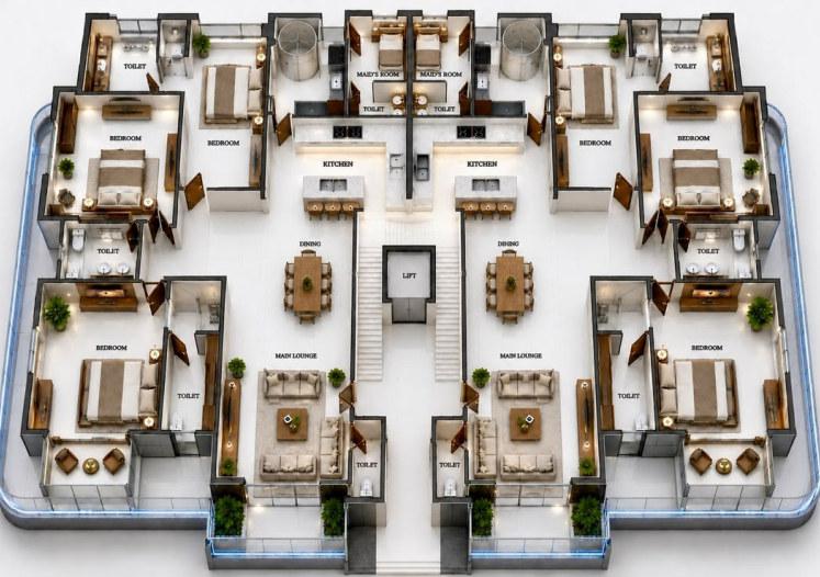Buchanan Residence typical floor plan